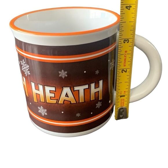 Pre Owned Heath Coffee Mug Cup White Brown Orange Snowflake Hershey Chocolate - Picture 8 of 10
